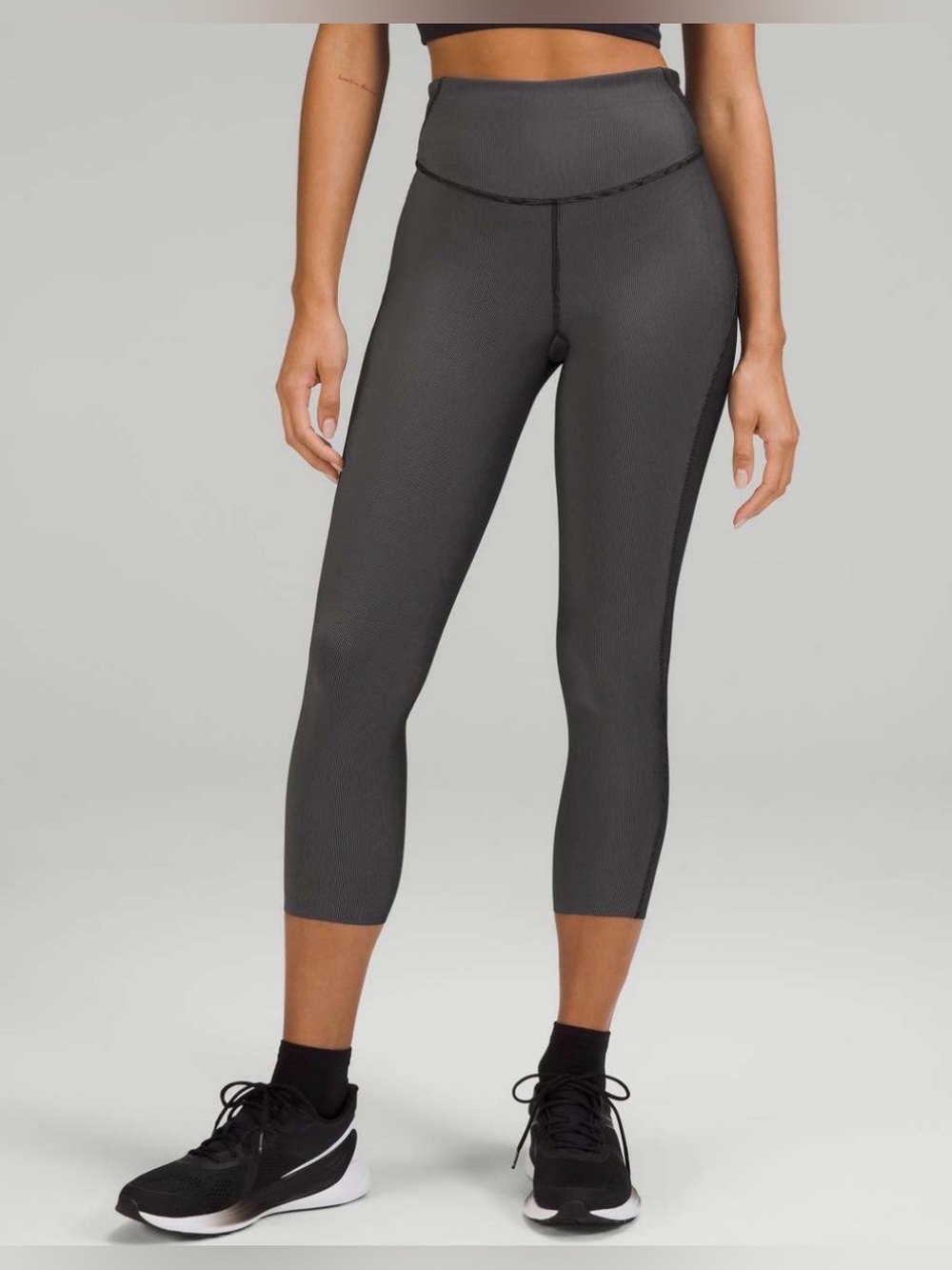 Base Pace High-Rise Crop 23" Two-Tone Ribbed
